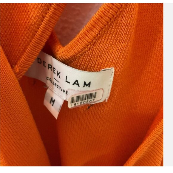 Derek Lam Dress Midi Sleeveless Cross-Strap Orange Size Medium *READ FLAW* - Picture 3 of 9